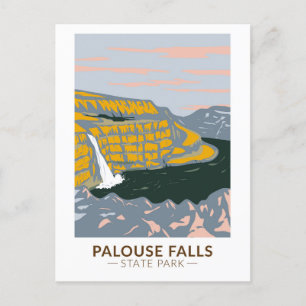 Palouse Falls Staat Park Washington Vintag Postkarte