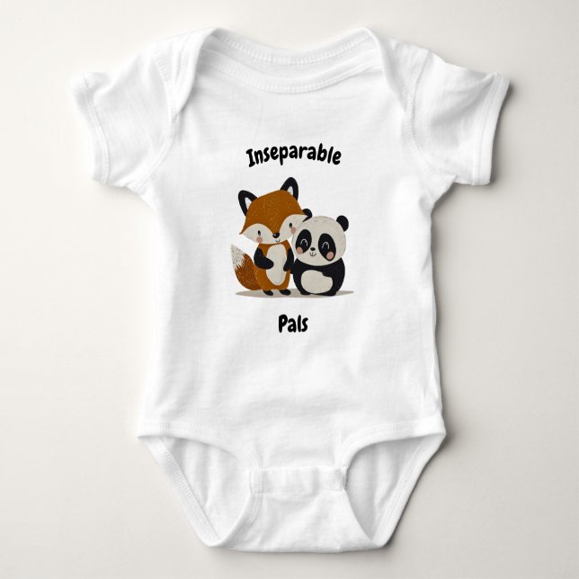 Pals Fox & Panda - Freunde des Süßen Tiers Baby Strampler (Vorderseite)