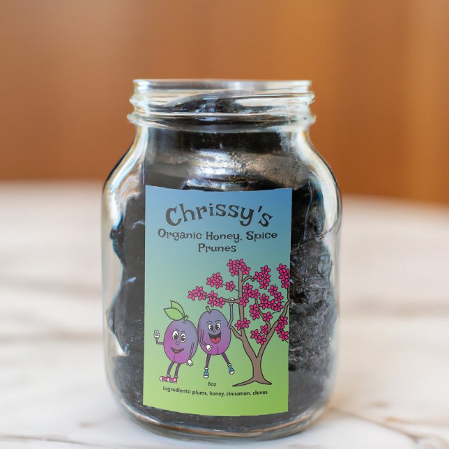 Pals Funny Cartoon Prune Reserven und mehr Lebensmitteletikett (Von Creator hochgeladen)