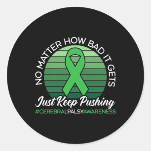 Palsy Awareness Alzheimerheimer Brain Runder Aufkleber