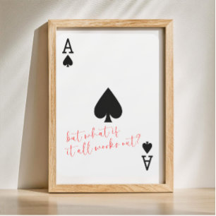 Palying Card Jubiläum Geschenk Ass Pik Poster