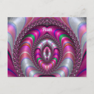 PAM ~ PINK 3D Fraktal Design ~  Postkarte