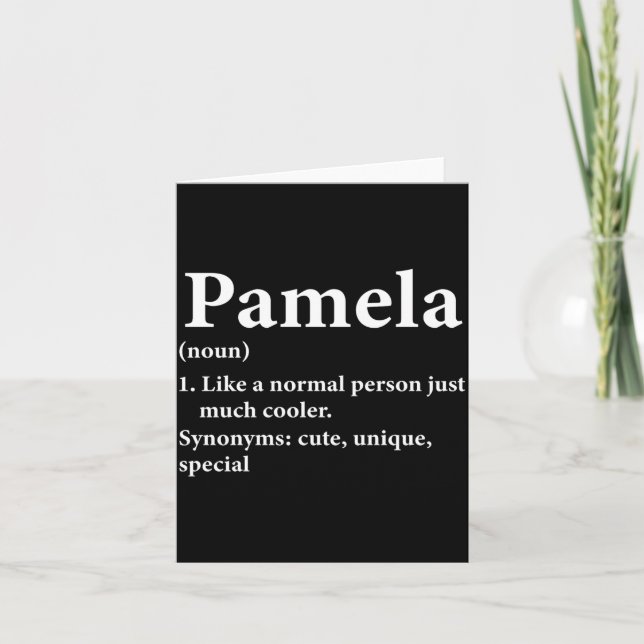 Pamela Name Definition Funny D  Karte (Vorderseite)