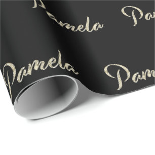Pamela white gold Handwriting Geschenkpapier