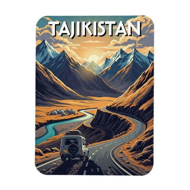 Pamir-Highway Tadschikistan Reise  Magnet (Vertikal)