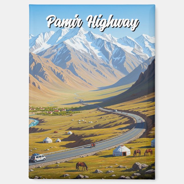 Pamir-Highway Tadschikistan Reise  Magnet (Vorderseite)