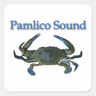 Pamlico Sound Blue Crab Quadratischer Aufkleber