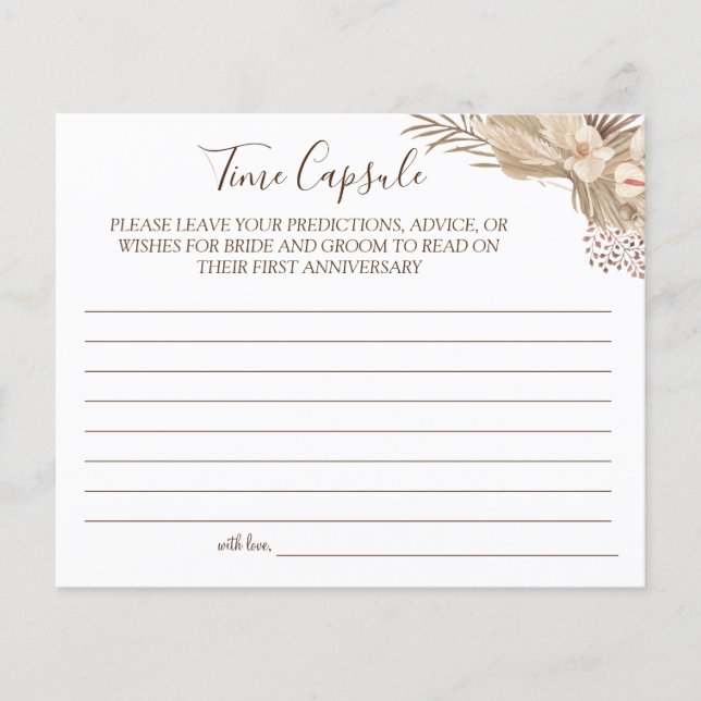 Pampa Grass Time Kapsel Hochzeitskarte Flyer (Vorne)