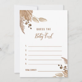 Pampas Baby Shower Raten Sie die Babynahrung Antwo Einladung