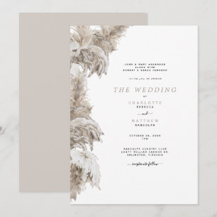 Pampas Beige Beide Elternsets Hochzeit II Einladung