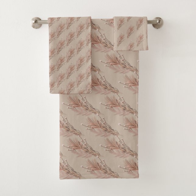 Pampas Bohemisch Earthy Tone Brown Badhandtuch Set (Insitu)
