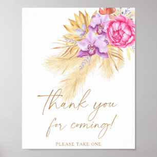 Pampas Boho Gras - Danke für das Kommen Poster