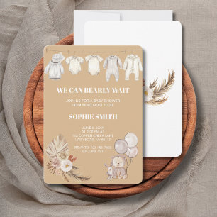 Pampas Boho wir können frühzeitig abwarten Baby-Du Einladung