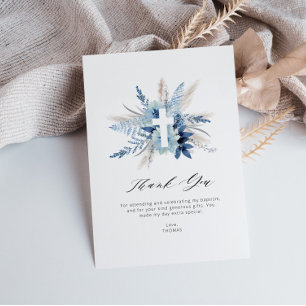 Pampas florale Taufe danke Karte