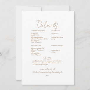 Pampas Gold Text Hochzeitsdetail Einladung