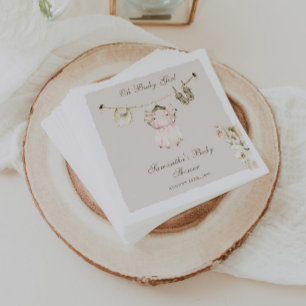 Pampas Gras Baby Mädchen Wäscheleine Baby Shower Serviette