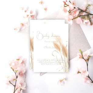 Pampas Gras Baby Shower  Einladung