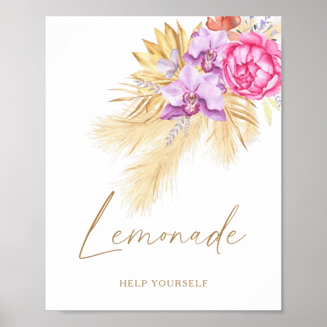 Pampas Gras Babydusche - Limonade Poster (Vorne)