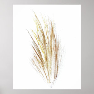 Pampas gras Blume Boho Art Poster