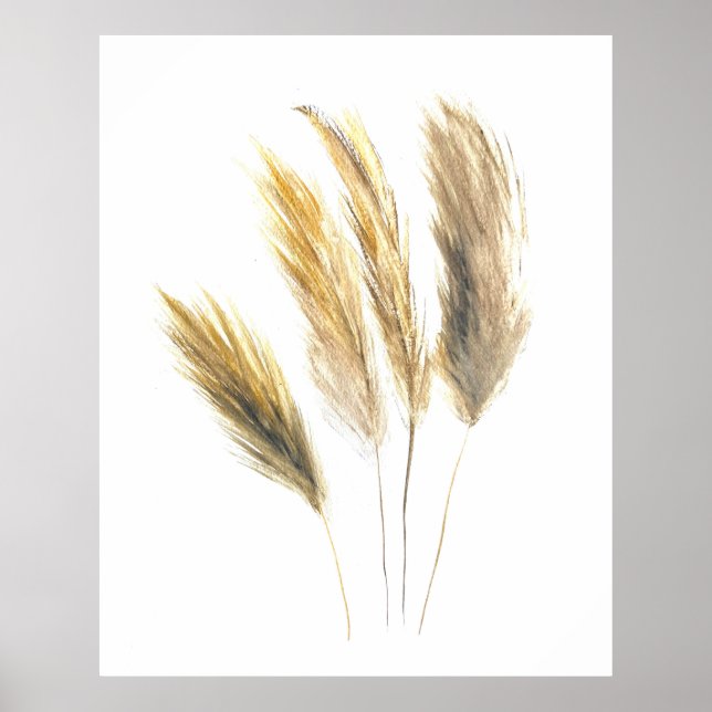 Pampas gras Blume Boho Art Poster (Vorne)