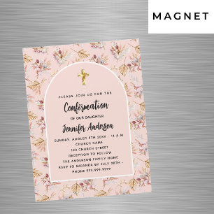 Pampas-Gras-Blume Rose Gold Luxus Magneteinladung