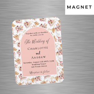 Pampas Gras Blume Rose Goldhochzeit Einladung Magnet