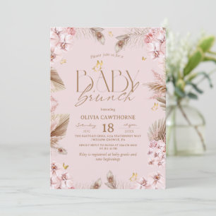 Pampas Gras Blumen Boho Baby Brunch Dusche Einladung