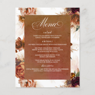 Pampas-Gras-Blumen-Terrrakotta-Menükarten Flyer