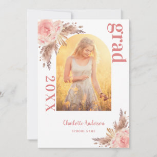 Pampas Gras Blush Roségold Abschluss Ankündigung