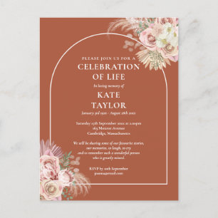 Pampas Gras Bogen zur Lebensfeier Beerdigung Postkarte