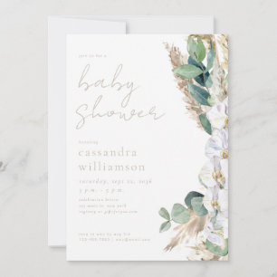 Pampas Gras Boho Floral Babyparty Einladung