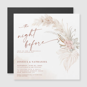 Pampas Gras Boho Floral Die Nacht Vorher Magneteinladung