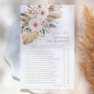 Pampas Gras Boho Rate-wer-ist-das Baby Shower Spie