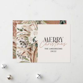 Pampas gras eucalyptus moody modern boho elegant  feiertagskarte