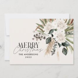 Pampas gras eucalyptus moody modern boho elegant feiertagskarte