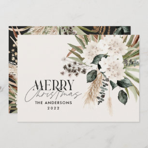 Pampas gras eucalyptus moody modern boho elegant  feiertagskarte