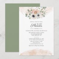 Pampas Gras Eukalyptus Floral Schrift Baby Shower