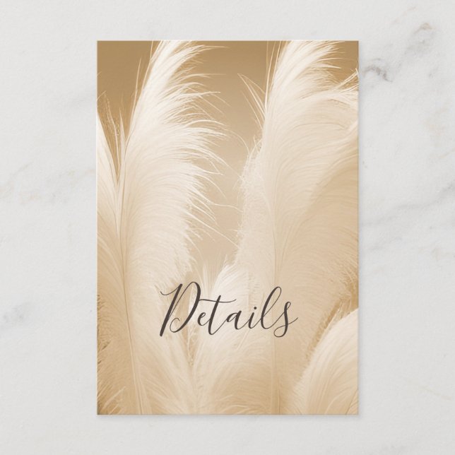 Pampas Gras Foto Boho Begleitkarte (Vorderseite)