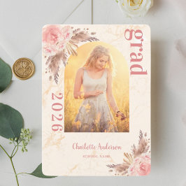 Pampas-Gras-Foto, rot Abschluss Dankeskarte