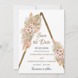 Pampas Gras getrocknet Palm Arch Pinselstrich Orch Save The Date
