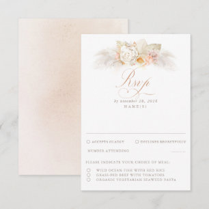 Pampas Gras getrocknete Foliage Hochzeit RSVP Karte