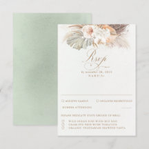 Pampas Gras getrocknete Foliage Hochzeit RSVP