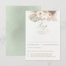 Pampas Gras getrocknete Foliage Hochzeit RSVP Karte