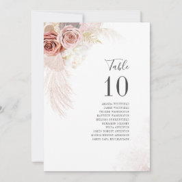 Pampas Gras Hochzeitstisch Sitznummer 10 Einladung