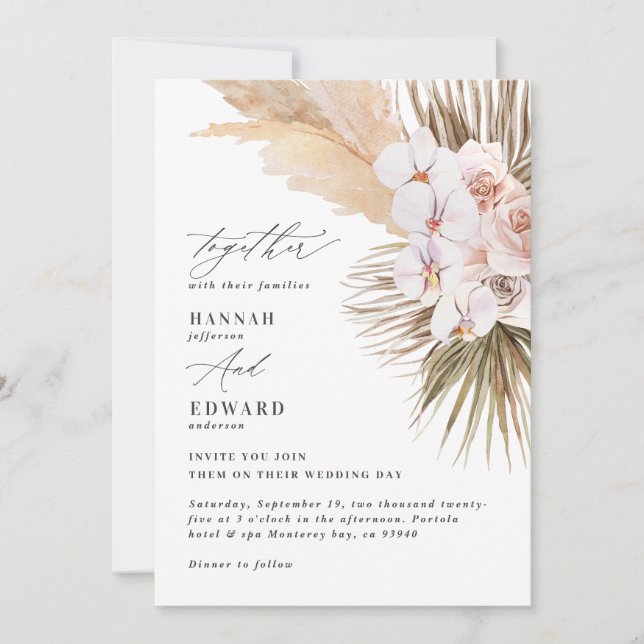 Pampas gras palmenblättrig orchid moderne rustikal (Vorderseite)