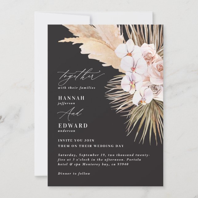 Pampas gras palmenblättrig orchid moderne rustikal (Vorderseite)