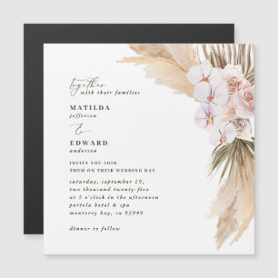 Pampas gras palmenblättrig orchid moderne rustikal magnetkarte