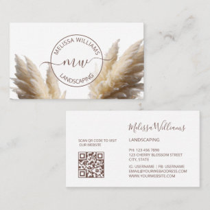 Pampas Gras Photo Boho Logo Visitenkarte