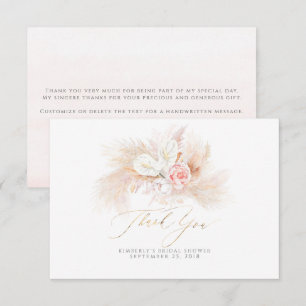 Pampas Gras Pink Florales Kleines Dankeschön Dankeskarte