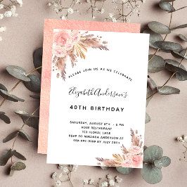 Pampas-Gras-Rose Einladung